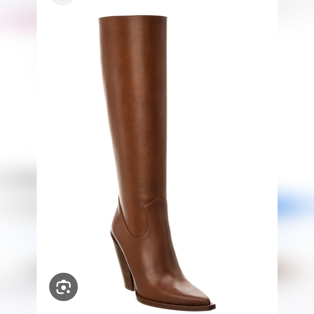 MICHAEL KORS - Runway Leather GWEN Boots in Luggage Sz 39 - NIB